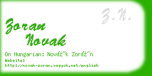 zoran novak business card